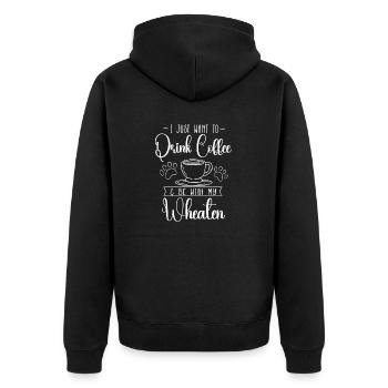 Terrier irlandais à poil doux - Veste à capuche bio Premium Unisexe - noir - Dos - Nico (187cm)