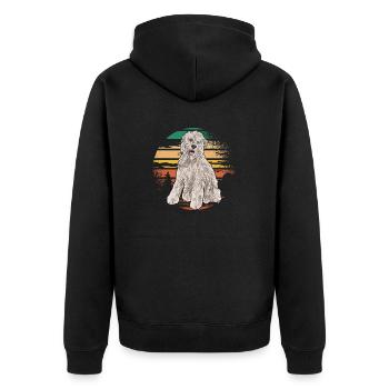 Irish Soft Coated Wheaten Terrier - Unisex Premium Bio Zip Hoodie - Schwarz - Hinten - Nico (187cm)