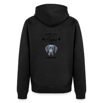 Endlich stolzer Papa - Labrador - Unisex Premium Bio Zip Hoodie - Schwarz - Hinten - Nico (187cm)