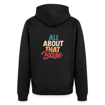 All About That Base Cheerleader Cheerleading - Unisex Premium Bio Zip Hoodie - Schwarz - Hinten - Nico (187cm)