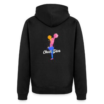 Cheer Diva Cheerleader Cheerleading - Unisex Premium Bio Zip Hoodie - Schwarz - Hinten - Nico (187cm)