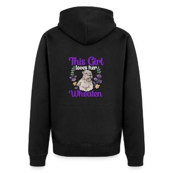 Terrier irlandais à enrobage doux - Veste à capuche bio Premium Unisexe - noir - Dos - Nico (187cm)