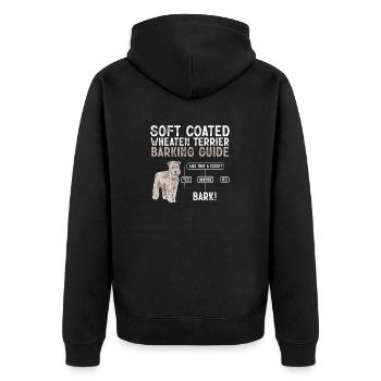 Irish Soft Coated Wheaten Terrier - Unisex Premium Bio Zip Hoodie - Schwarz - Hinten - Nico (187cm)