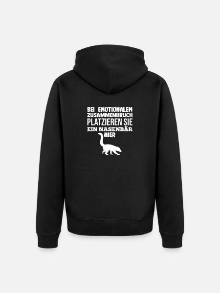 Nasenbär - Unisex Premium Bio Zip Hoodie - Schwarz