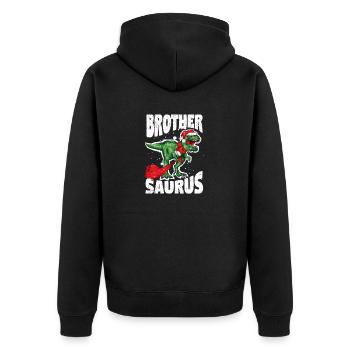 Brothersaurus Frère Dinosaure Noël - Veste à capuche bio Premium Unisexe - noir - Dos - Nico (187cm)