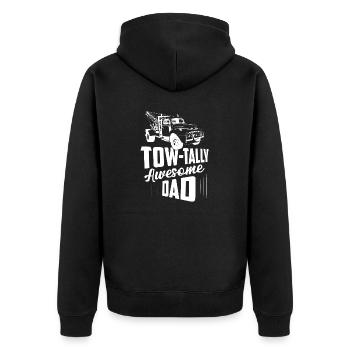 Tow-Tally Awesome Dad Tow Truck Driver Trucking - Unisex Premium Bio Zip Hoodie - Schwarz - Hinten - Nico (187cm)