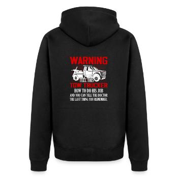 Avertissement Dites à ce dépanneur comment faire son travail o - Veste à capuche bio Premium Unisexe - noir - Dos - Nico (187cm)