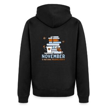 Novembre est le Mois national de la lecture Lire la lecture - Veste à capuche bio Premium Unisexe - noir - Dos - Nico (187cm)