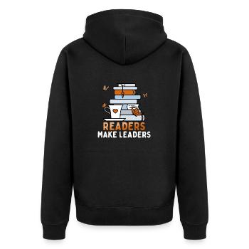 Readers Make Guide Bookworm National Book Day - Unisex Premium Organic Zip Hoodie - black - Back - Nico (187cm)