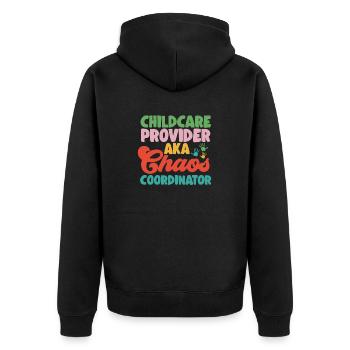 Éducateur d’enseignants en garderie - Veste à capuche bio Premium Unisexe - noir - Dos - Nico (187cm)