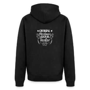 Offizieller Weihnachtsplätzchen-Verkoster Backen - Unisex Premium Bio Zip Hoodie - Schwarz - Hinten - Nico (187cm)