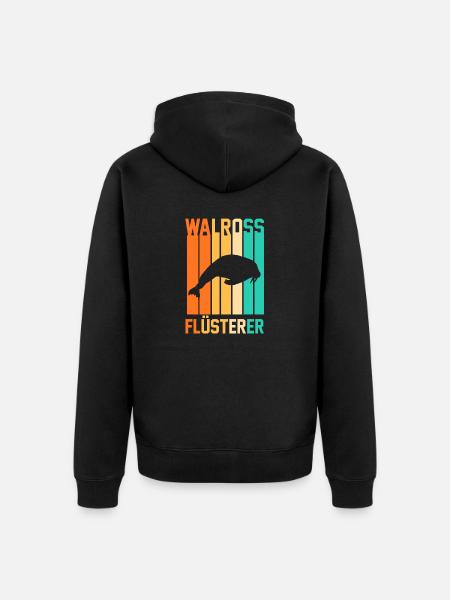 Walross - Unisex Premium Bio Zip Hoodie - Schwarz
