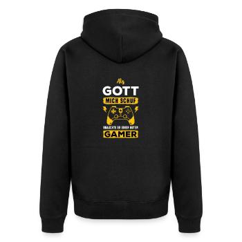 Controller Videospiel Zocker Gamer Computerspiel - Unisex Premium Bio Zip Hoodie - Schwarz - Hinten - Nico (187cm)