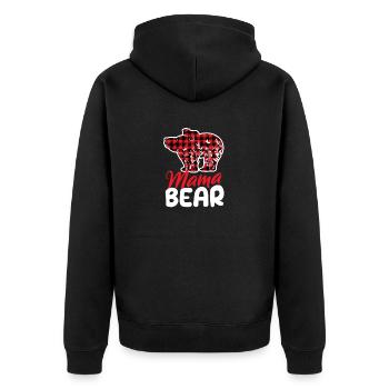 Mama Bear Noël Famille Pyjama Rouge Damier - Veste à capuche bio Premium Unisexe - noir - Dos - Nico (187cm)