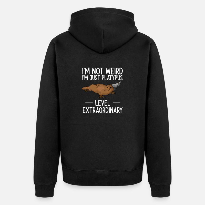 Ornithorynque Schnabeltier - Veste à capuche bio Premium Unisexe - noir