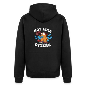 Platypus Schnabeltier - Unisex Premium Bio Zip Hoodie - Schwarz - Hinten - Nico (187cm)