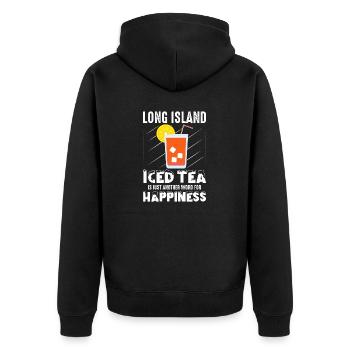 Long Island Iced Tea Is Just Another Word For Happ - Unisex Premium Organic Zip Hoodie - black - Back - Nico (187cm)