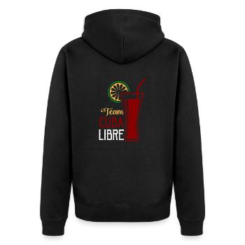 Team Cuba Libre Drinking Rum Alcohol - Unisex Premium Organic Zip Hoodie - black - Back - Nico (187cm)