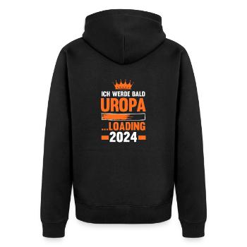 Werdender Uropa 2041 - Unisex Premium Bio Zip Hoodie - Schwarz - Hinten - Nico (187cm)