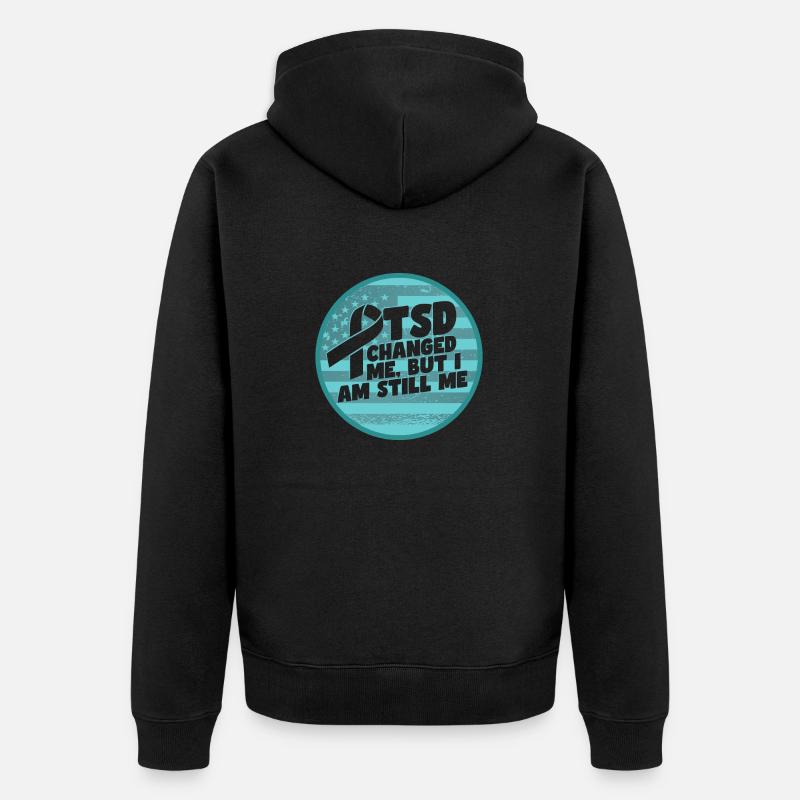 PTBS hat mich verändert | PTBS-Bewusstsein - Unisex Premium Bio Zip Hoodie - Schwarz
