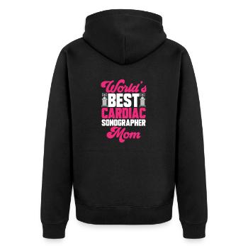 Kardiologe Medizinische Sonographie Ultraschall - Unisex Premium Bio Zip Hoodie - Schwarz - Hinten - Nico (187cm)