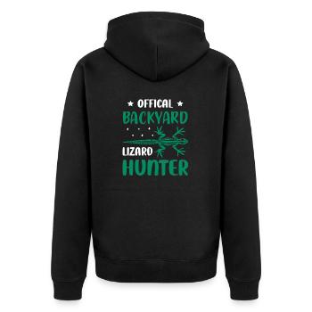 Offical Backyard Lizard Hunter Reptile Lizard Love - Unisex Premium Bio Zip Hoodie - Schwarz - Hinten - Nico (187cm)