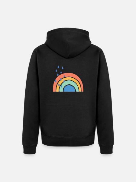 No Rain No Rainbows - Unisex Premium Organic Zip Hoodie - black