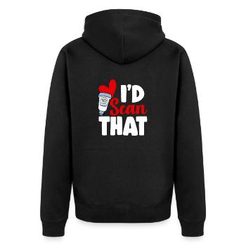 Kardiologe Medizinische Sonographie Ultraschall - Unisex Premium Bio Zip Hoodie - Schwarz - Hinten - Nico (187cm)