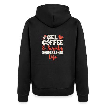Kardiologe Medizinische Sonographie Ultraschall - Unisex Premium Bio Zip Hoodie - Schwarz - Hinten - Nico (187cm)