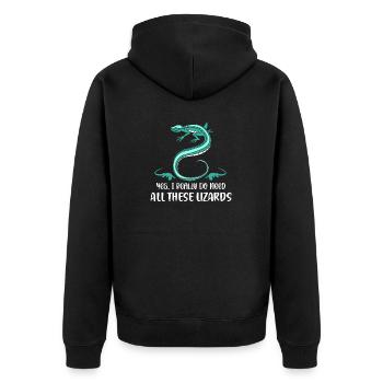 Yes, I Really Do Need All These Lizards Lizard Lov - Unisex Premium Organic Zip Hoodie - black - Back - Nico (187cm)