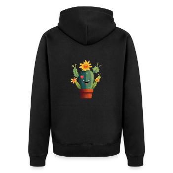 Mignon Cactus Fleuriste Succulent Amoureux Plante en pot - Veste à capuche bio Premium Unisexe - noir - Dos - Nico (187cm)