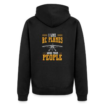 Remote Controlled Airplane Model Airplane - Unisex Premium Organic Zip Hoodie - black - Back - Nico (187cm)