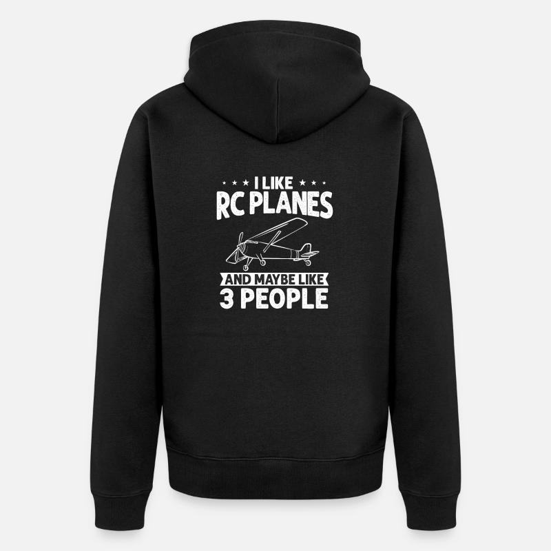 Ferngesteuertes Flugzeug Modellflugzeug - Unisex Premium Bio Zip Hoodie - Schwarz
