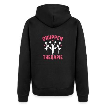Cheerleading Choreografien Akrobatik Cheerleader - Unisex Premium Bio Zip Hoodie - Schwarz - Hinten - Nico (187cm)
