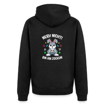 Controller Videospiel Zocker Gamer Computerspiel - Unisex Premium Bio Zip Hoodie - Schwarz - Hinten - Nico (187cm)