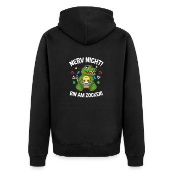 Controller Videospiel Zocker Gamer Computerspiel - Unisex Premium Bio Zip Hoodie - Schwarz - Hinten - Nico (187cm)