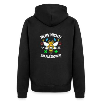 Controller Videospiel Zocker Gamer Computerspiel - Unisex Premium Bio Zip Hoodie - Schwarz - Hinten - Nico (187cm)