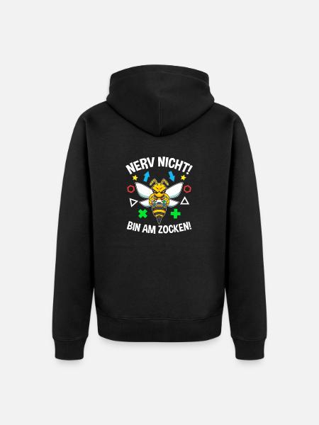 Controller Videospiel Zocker Gamer Computerspiel - Unisex Premium Bio Zip Hoodie - Schwarz
