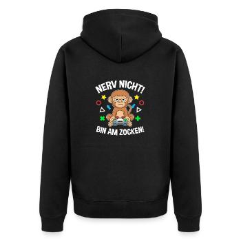 Controller Videospiel Zocker Gamer Computerspiel - Unisex Premium Bio Zip Hoodie - Schwarz - Hinten - Nico (187cm)