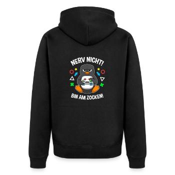 Controller Videospiel Zocker Gamer Computerspiel - Unisex Premium Bio Zip Hoodie - Schwarz - Hinten - Nico (187cm)