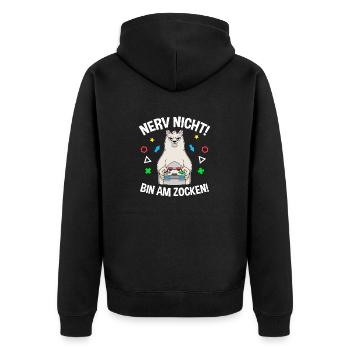 Controller Videospiel Zocker Gamer Computerspiel - Unisex Premium Bio Zip Hoodie - Schwarz - Hinten - Nico (187cm)