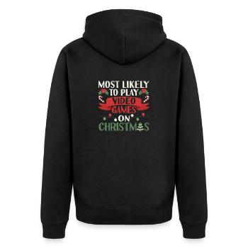 Les jeux vidéo sont plus susceptibles de jouer à la luxure à Noël - Veste à capuche bio Premium Unisexe - noir - Dos - Nico (187cm)