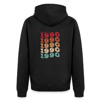 Vintage 1990 Gifts Legend for 33 Year Old - 33rd - Unisex Premium Organic Zip Hoodie - black - Back - Nico (187cm)
