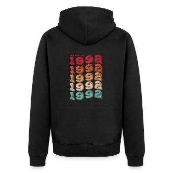 Vintage 1992 Gifts Legend for 31 Year Old - 31st - Unisex Premium Organic Zip Hoodie - black - Back - Nico (187cm)