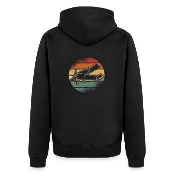 Remote Controlled Airplane Model Airplane - Unisex Premium Organic Zip Hoodie - black - Back - Nico (187cm)