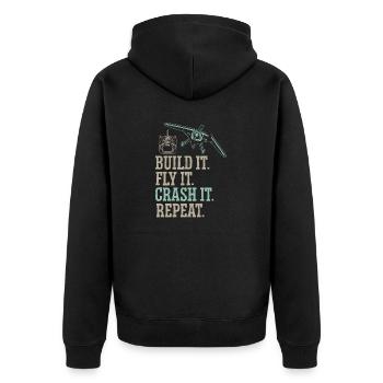 Remote Controlled Airplane Model Airplane - Unisex Premium Organic Zip Hoodie - black - Back - Nico (187cm)