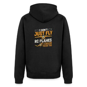 Remote Controlled Airplane Model Airplane - Unisex Premium Organic Zip Hoodie - black - Back - Nico (187cm)