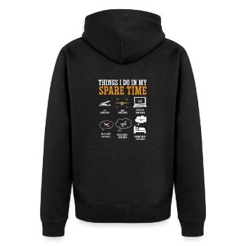 Remote Controlled Airplane Model Airplane - Unisex Premium Organic Zip Hoodie - black - Back - Nico (187cm)
