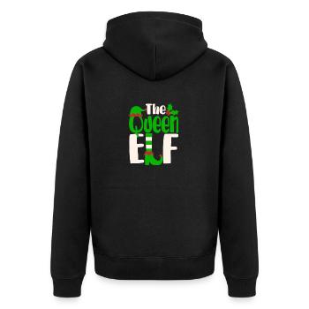 The Queen Elf Matching Family Group Christmas - Unisex Premium Organic Zip Hoodie - black - Back - Nico (187cm)