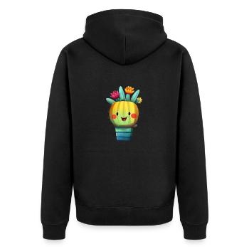 Mignon Cactus Fleuriste Succulent Amoureux Plante en pot - Veste à capuche bio Premium Unisexe - noir - Dos - Nico (187cm)
